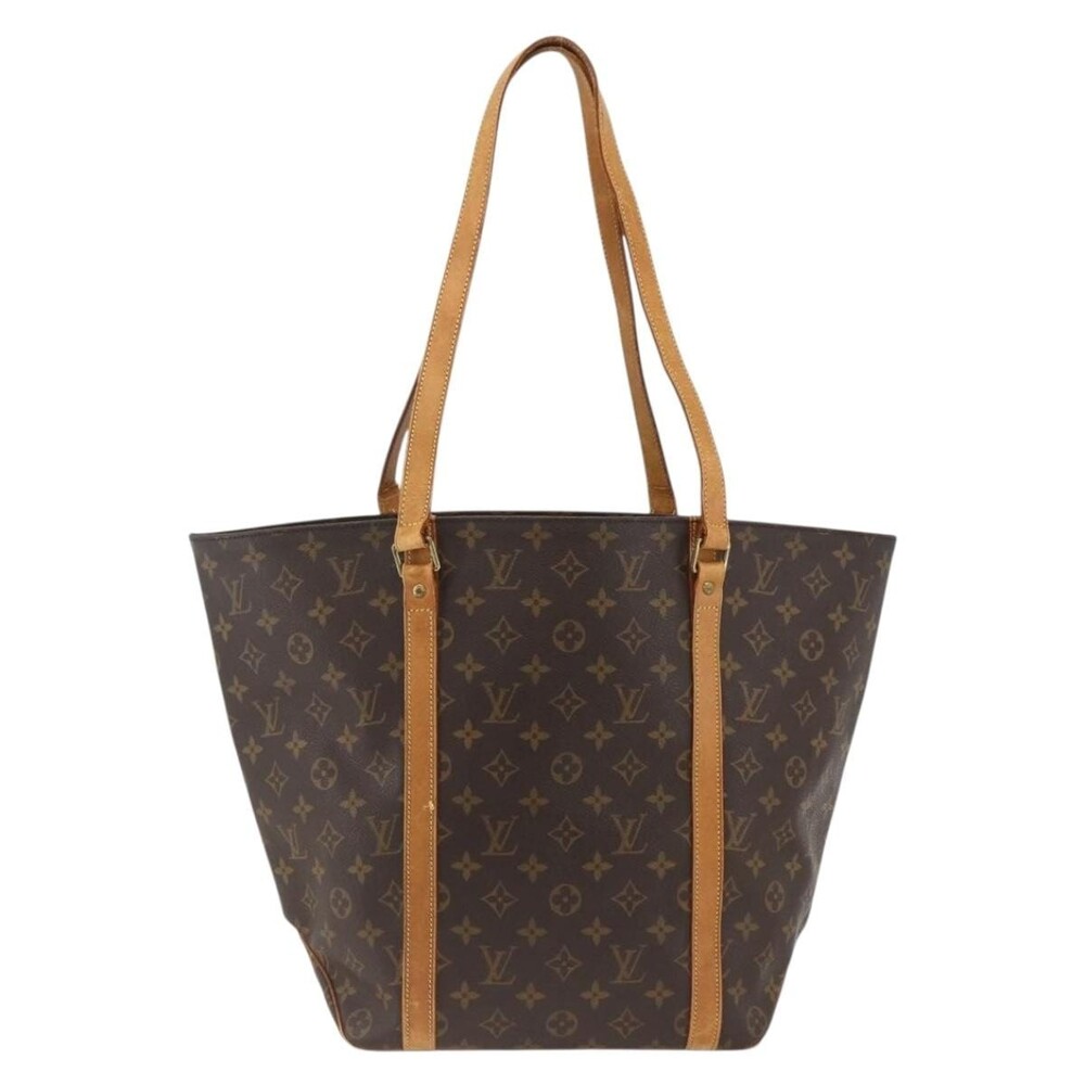 Louis Vuitton Monogram Sac Shopping Tote Bag Brown